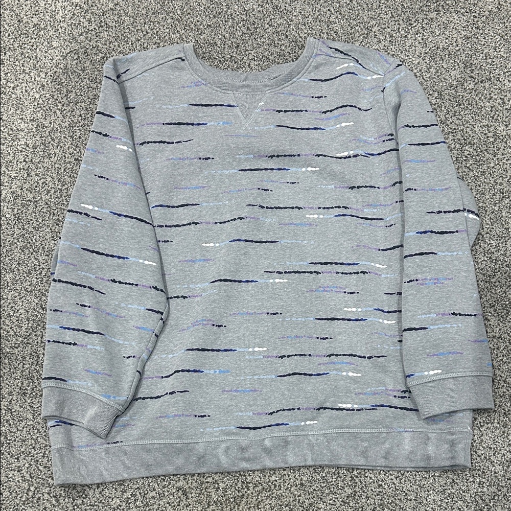 Karen Scott Gray Patterned Sweatshirt